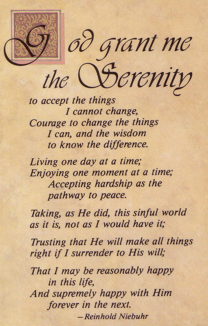 Serenity Prayer FREEdom From MEdom Project